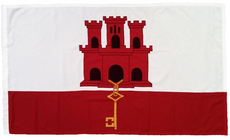 15x12in 38x30cm Gibraltar flag (woven MoD fabric printed)